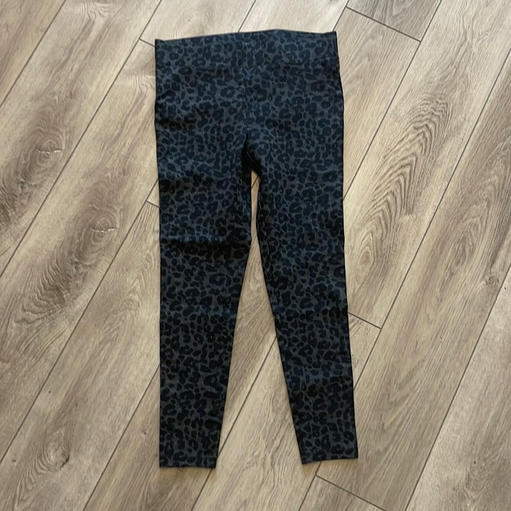 Ann Taylor LOFT Stretch Leopard Pants Slacks Pull On Medium New Black Gray